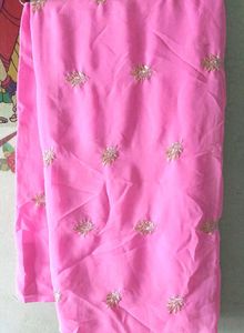 Pink Embroidered Saree