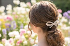 Bow Rhinestone Hair Clip