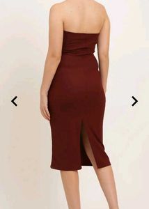 Burgundy Bodycon Midi Dress