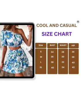 Floral One-Shoulder Crop Top &amp; Skirt Set