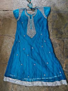 Teal Embellished Kurta Set