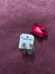 Silver Chain Hoop Earrings