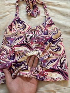 Halter Neck Multi Color Top