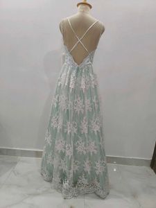 Elegant Lace Green Gown