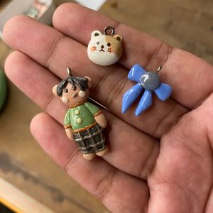 Set of 3 Clay Charms