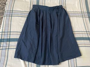 Navy Pleated Skirt
