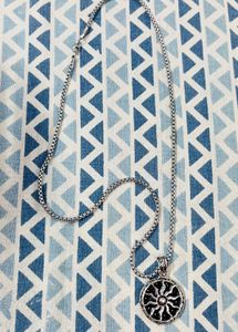 Silver Tone Sun Pendant Necklace