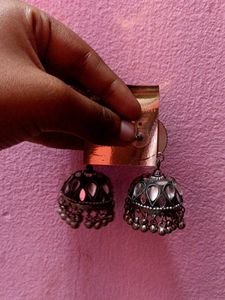 Silver Jhumka Earrings