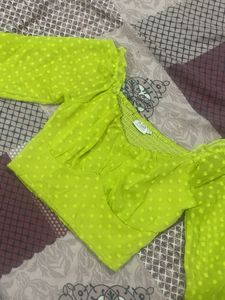 Neon Green  Dot Top (sale 169rs Live)