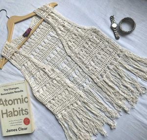 Boho Crochet Fringe Vest