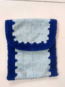 Handmade Crochet-Trim Pouch Mobile Cover