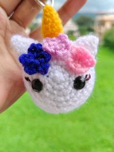 Unicorn Crochet Keychain