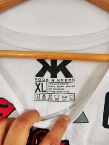 Kook N Keech Printed Women White Crop Top