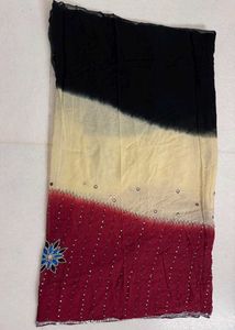 Black,Cream And Maroon Ombre Saree With Blouse
