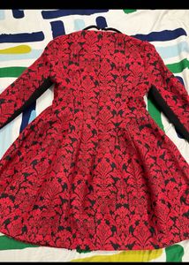 Red &amp; Black Fit &amp; Flare Dress