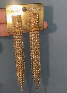 Sparkling Gold Tassel Earrings