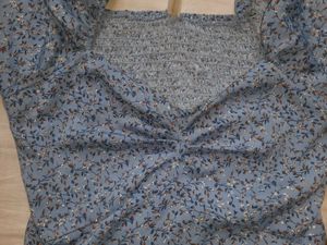 Blue Floral Crop Top