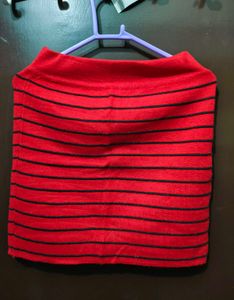 Red &amp; Black Striped Skirt