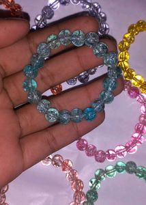 Handmade Crackled Glass Beads Bracelets