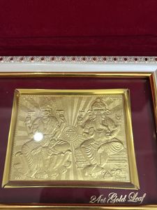 New Lakshmi Ganesh Frame With Pack 24k Gold Leaf
