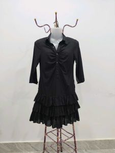 Black Ruffled Mini Dress