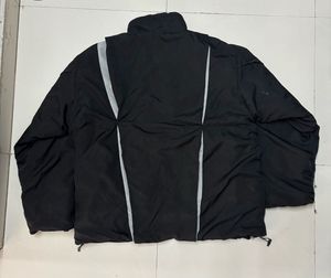 Heavy-Duty Black Puffer Windbreaker