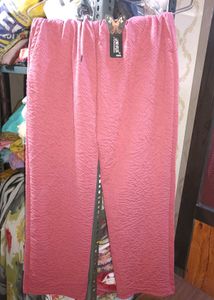Pink Textured Pants