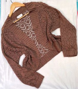 Pinterest Brown Open Cardigan B