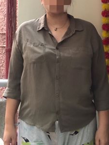 Olive Georgette Shirt