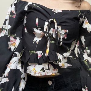 Floral Print Off-Shoulder Top