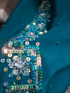 Teal Embellished Saree