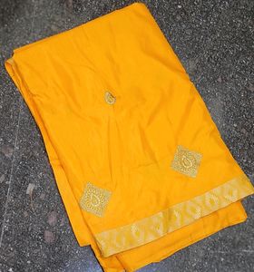 Yellow Saree With Attached Blouse