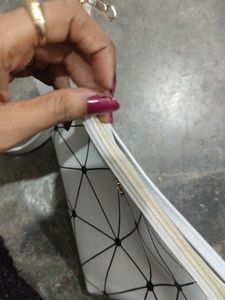 Totally New White Geometric Crossbody Bag