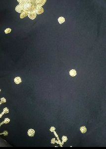 Black Kurti With Golden Sequence Work..