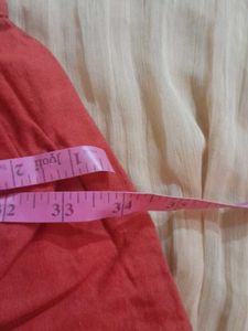 Rust Red Cotton Palazzo Pants, Size - S
