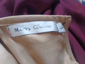 Miss Chase Women Beige&amp;Wine Sleevless Maxi Dress