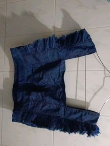 Denim Ruffle Top