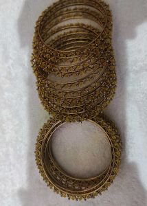 Mustered Beaded Bangle Set