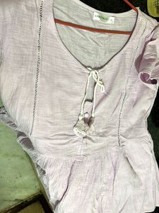 Lavender Cotton Linen Top