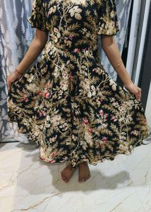 floral black dress is