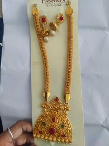 BEAUTIFUL GOLD LOOK CHOKER N LONG SET