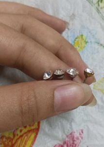 Set of 2 Rhinestone Stud Earrings