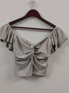 Ruffle Sleeves Crop Top Littlebox