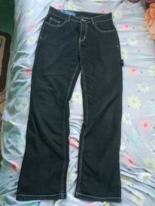 Black Carpenter Denim Slim Baggy Pant