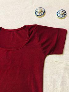 Maroon Ribbed Top (women)