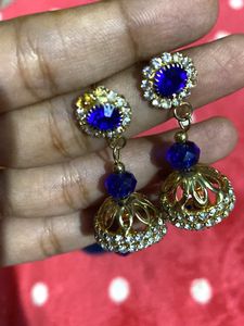 Dark Blue Traditional Jhumkas