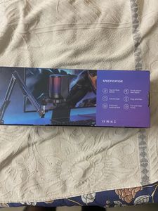 Condenser Mic with Boom Arm Quick Mute, RGB Light