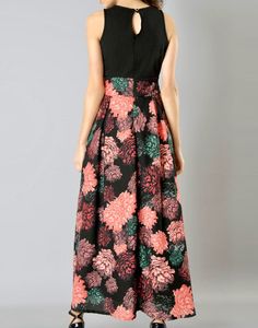 FabAlley Black Printed Maxi Dress