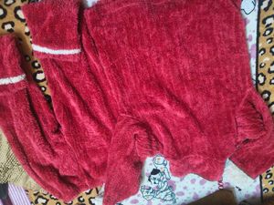 Cozy Red Fleece Lounge Set in xl size