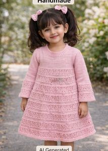 Handmade Pink Knit Dress